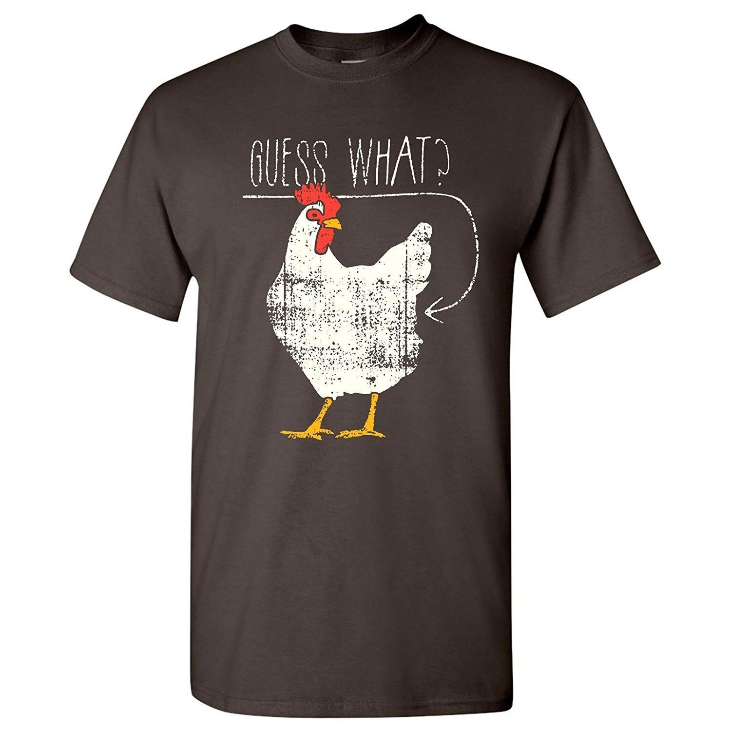 Guess What? Chicken Butt - FUNNY Animal Joke Humor Short Sleeve T-Shirt 2XL