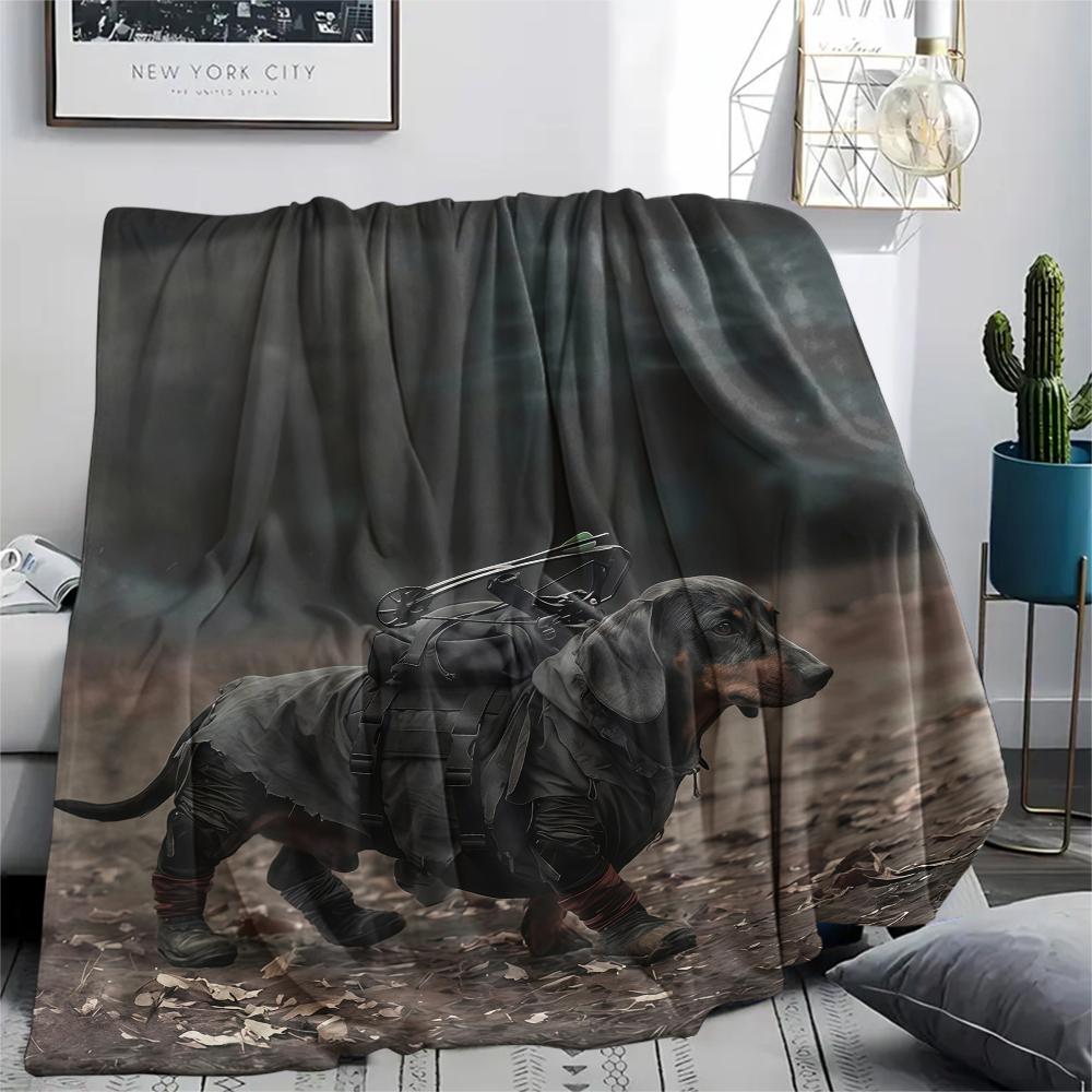 Hiking Animals Print Flannel Blanket,High Quality Comfortable for All Seasons,Home Decor,Warmth and Comfort,Perfect for Christmas Gifts