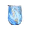 12oz Egg Shaped Wine Tumbler Double Wall 304 Stainless Steel Insulated Beer Coffee Cup with Splash Lid