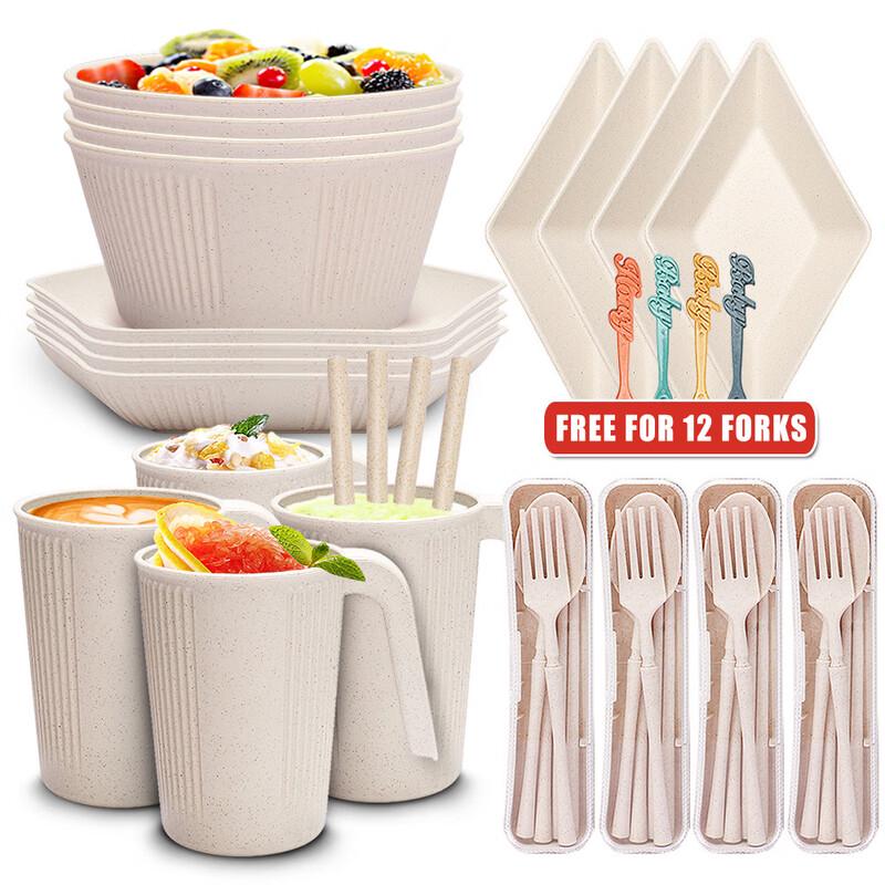 Abay Wheat Straw Portable Tableware Set