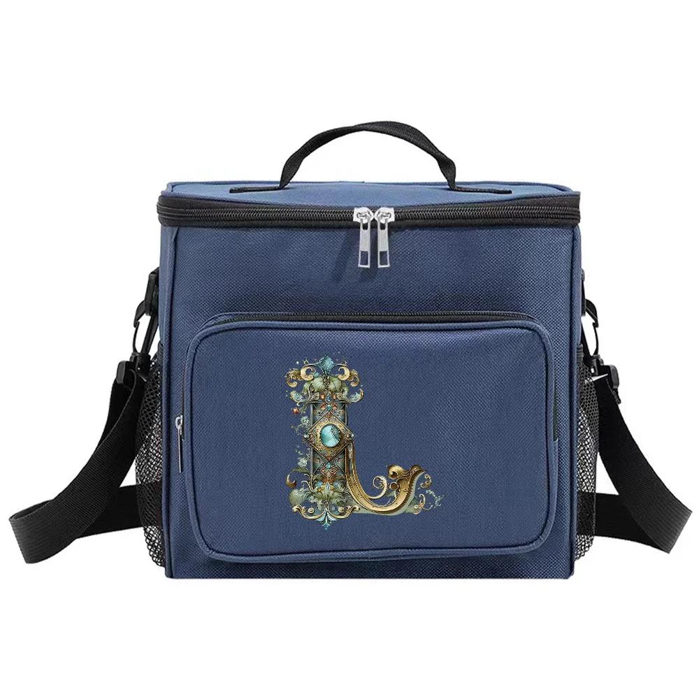 Lunch Bag Insulated Bags Cooler Box Thermal Organizer Handbag Shoulder Storage Lunchbag for Student Graphic Letter Printing