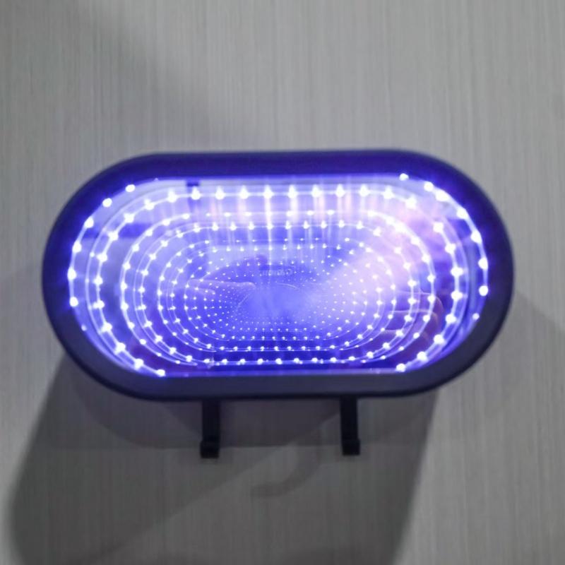 Garage Key Holder with 3D Infinity Mirror Lamp (car Not Included) Key Organizer With Led Light 8 Colors Lighting Key Hanger