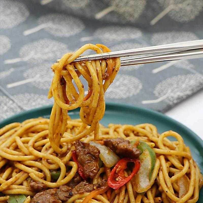 5 Pairs Chinese Chopsticks Stainless Steel Non-slip Sushi Chopstick Korean Japanese Food Metal Sticks Kitchen Tableware Set