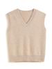 Women's Cashmere V-Neck Sleeveless Vest & Shawl Knit Sweater - Autumn/Winter Collection
