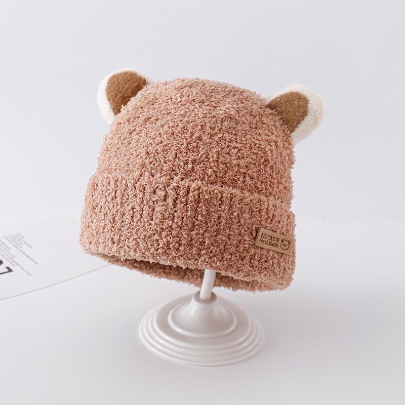 Baby Hats Winter Boys and Girls Baby Plush Hats Knitted Warm Ear Protectors Autumn and Winter Children's Wool Hats