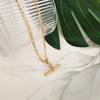 1pcs stylish simple t-shaped pendant titanium steel gold-plated personality light luxury collarbone chain necklace