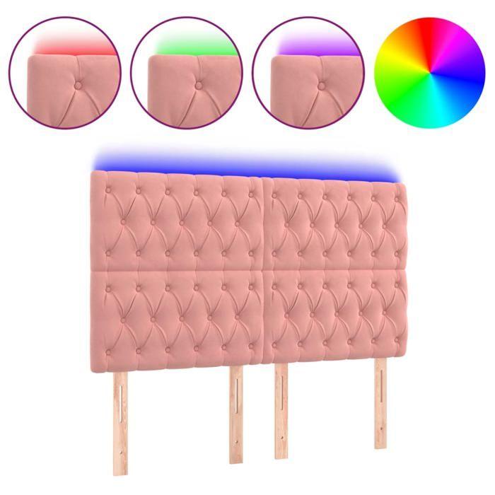 VidaXL LED Headboard Bedroom Furniture Double Bed Accessory Head of Bed Frame Interior Pink 3122819