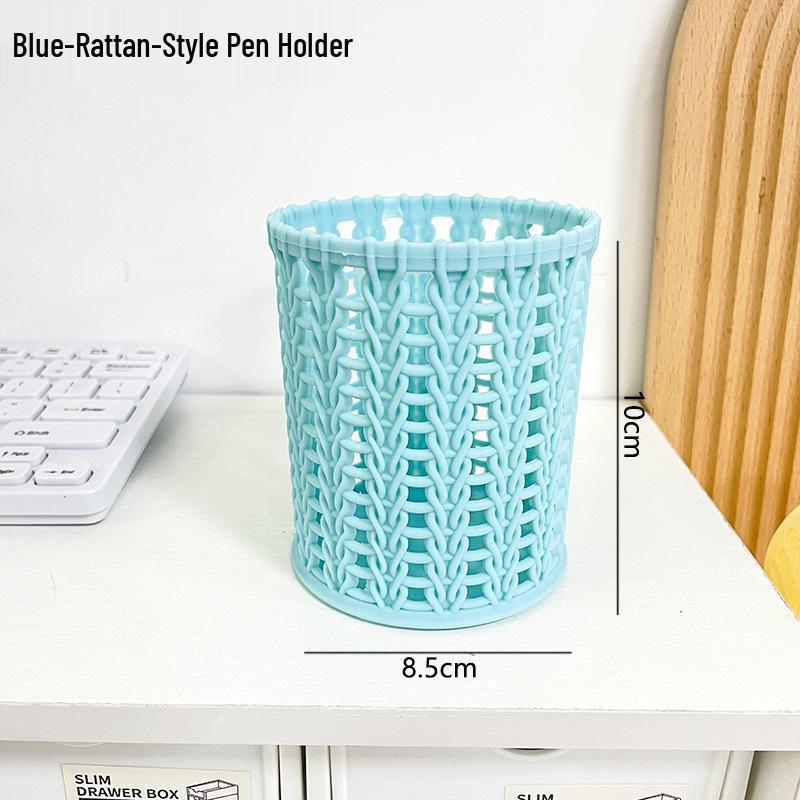 

Creative Rattan-Style Pen Holder & Desktop Trash Can