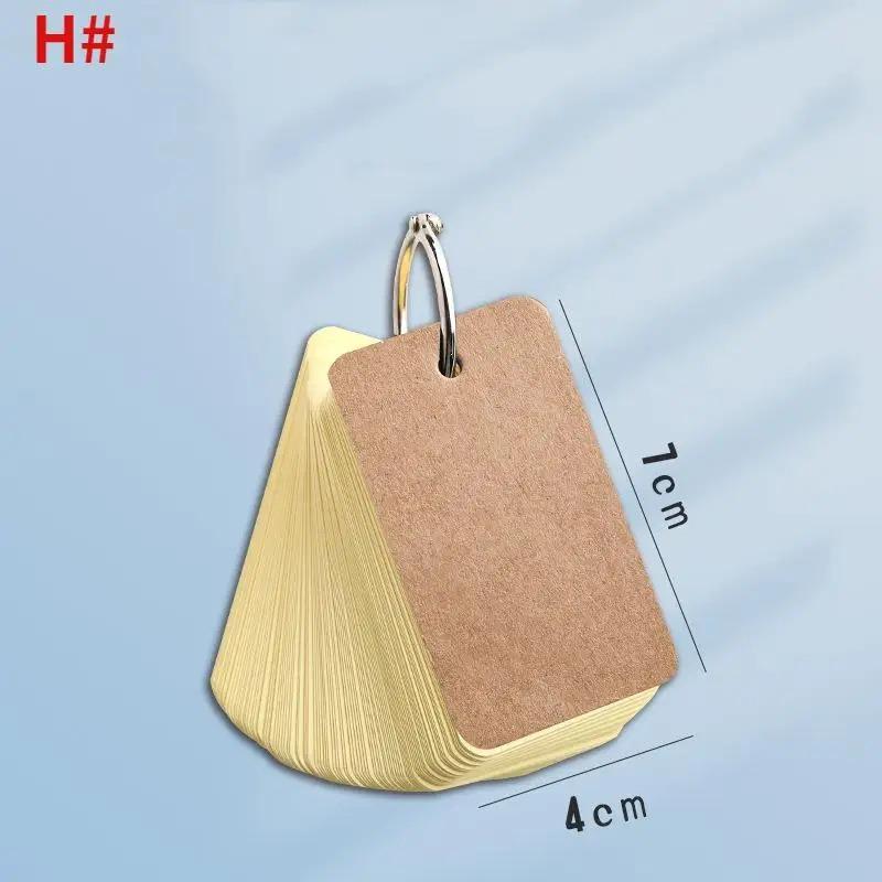 

50/100 шт./коробка рукописные карточки блокноты из коровьей кожи цветные слова блокнот пустой крафт-бумага симпатичное кольцо пряжка письмо жёлтый