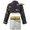 Girls Party Carnival Idol Roleplay Suit Fashion Shorts+top+jacket Three-piece Set Spring Birthday Party Costume Kids