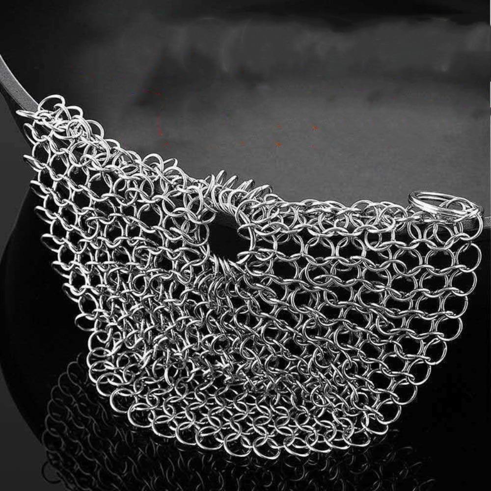 Reusable Kitchen Cleaning Ring Net 316 Stainless Steel Washing Net  Cleaning Brush