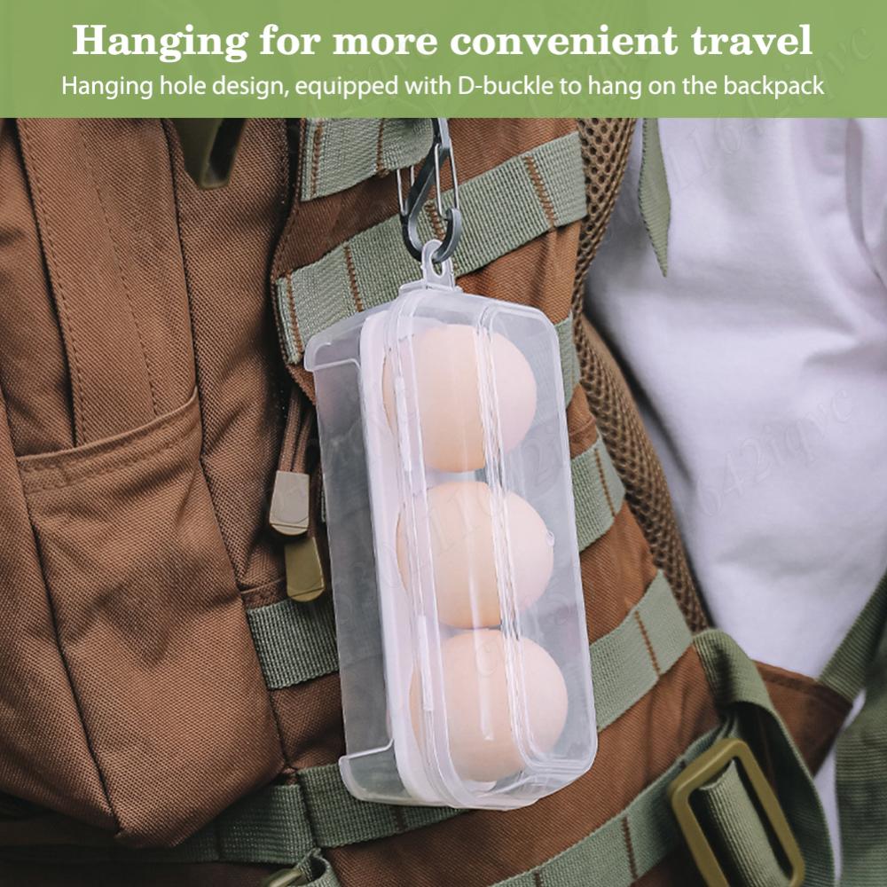 Portable Picnic Storage Containers Egg Holder PP Case with Lid 3/4/8 Grid Egg Tray Refrigerator Crisper Kitchen Organizer Drawer