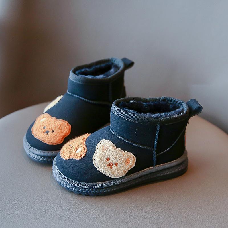 Girls Snow Boots Warm Plush Winter Shoe for Girl Kid Thick Children Cotton Shoes Korean Version Leather Ankle Boots Zapatos Niña