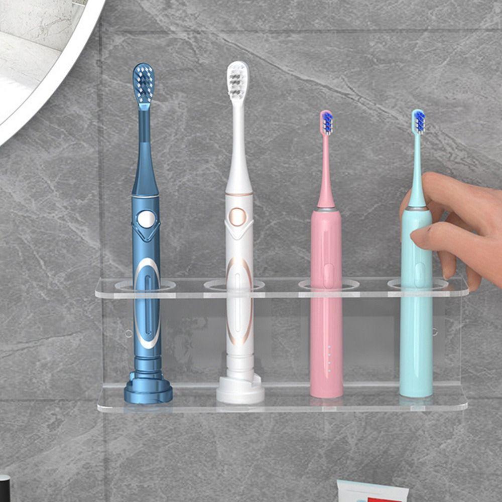 Acrylic Electric Toothbrush Holder 2/3/4 Holes Wall Mounted Toothpaste Storage Rack Toothbrush Stand Bathroom Accessories