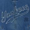 MLB New York Yankees Fashion Hooded Zip-Up Long Sleeve Denim Jacket Unisex Jackets 3ADKB0256-50INS