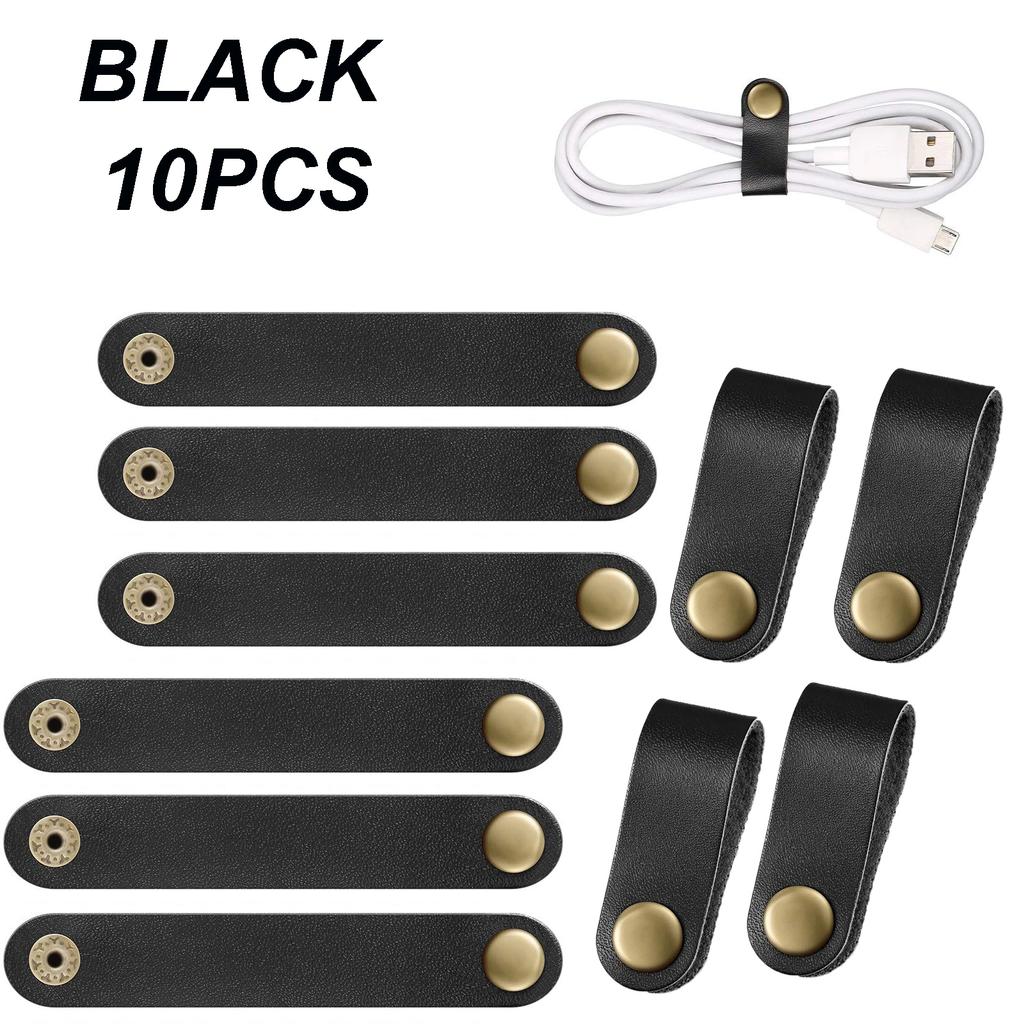 A Top Quality Leather Cable Straps Cable Tie Wraps Cord Management Holder Keeper Cord Organizer for USB Cables Headphone Wires