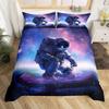 Cartoon Astronaut Duvet Cover Twin King Galaxy Bedding Set Outer Space Planet Star Quilt Cover for Kids Boys Girls Bedroom Decor