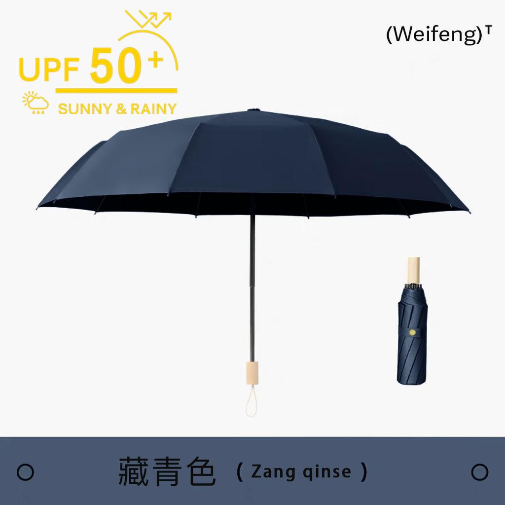New Exquisite, High-value, Durable and Firm Vinyl Sunscreen Folding Umbrella, Enlarged Weather and Rain Umbrella, UV Protection