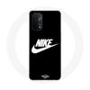 Case for Oppo A74 5G - MANIACASE - Nike Logo - Flexible - Sporty - White and Black