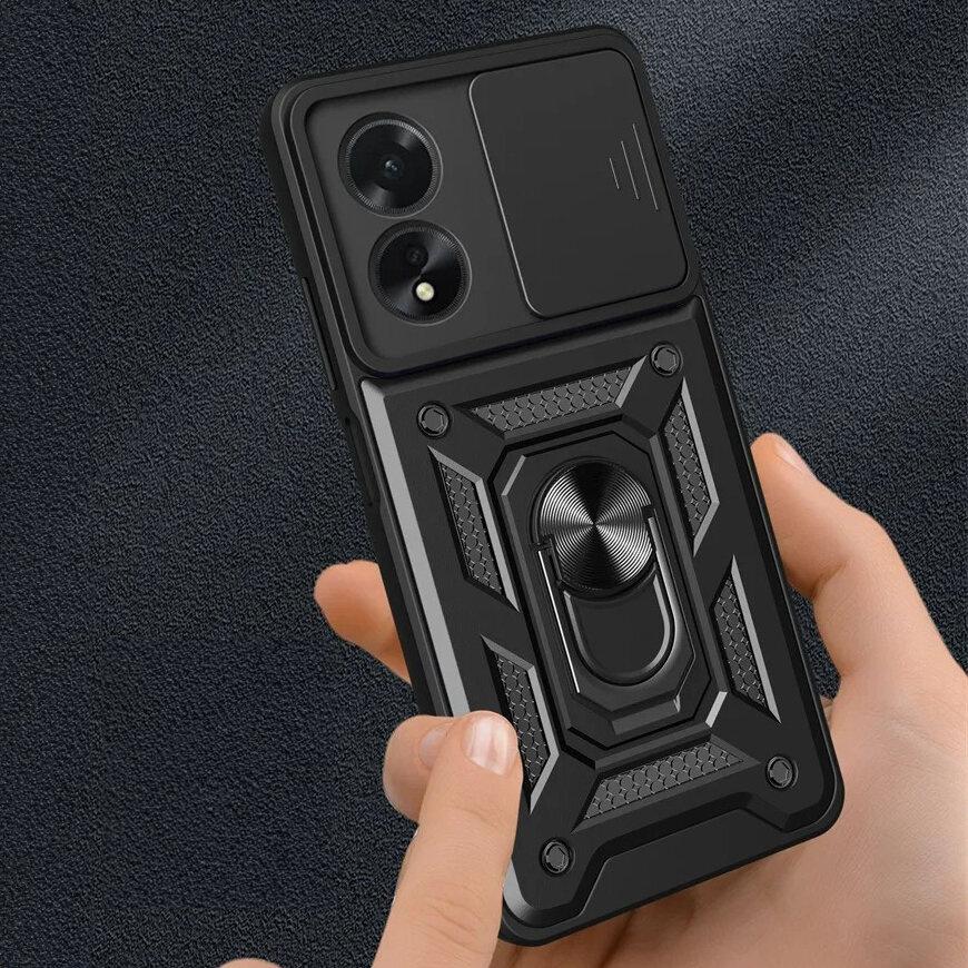 Armored Case for Oppo A60, CamShield Slide, Black