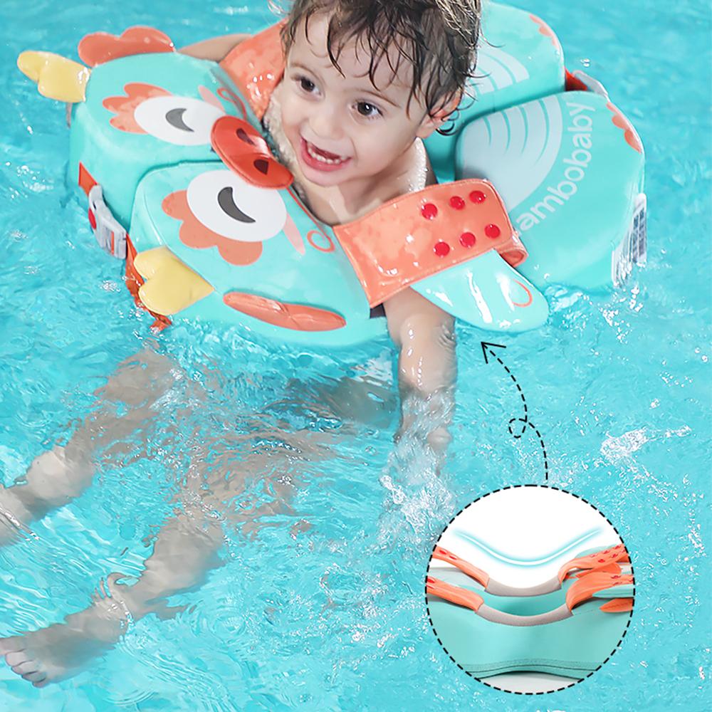 Mambobaby Baby Swim Float Ikke-oppblåsbar Vanntett Baby Swim Float Ring Barn Svømmetrener for