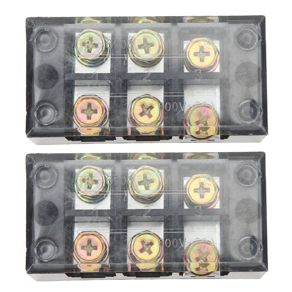 Terminal Strip Block Large Current Easy Wiring Ground Circuit Terminal Block 600V 60A 3 Positions