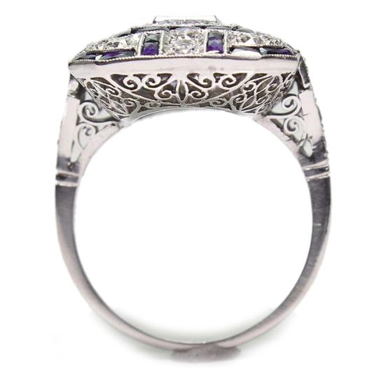 Wedding Engagement Women Retro Cubic Zirconia Inlaid Square Finger Ring Jewelry