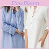 Lujoso Kaftán de Mujer Algodón Manga Larga Liso Casual Oversize Maxi Vestido Camisa