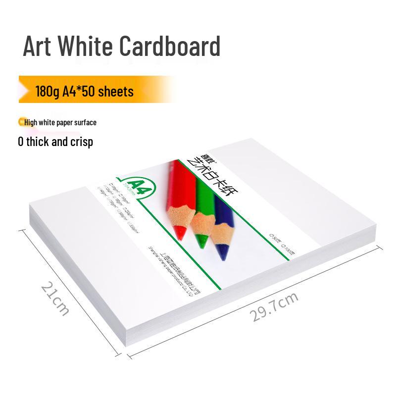 A4 White Cardstock & A3 Business Card Paper - Thick 180g/350g for DIY, Painting, Art Projects