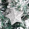 Christmas Hanging Ornament 6Pcs Sparkling 3D Star Shape Pendant with Lanyard Glitter Tree DIY Craft Party Decor
