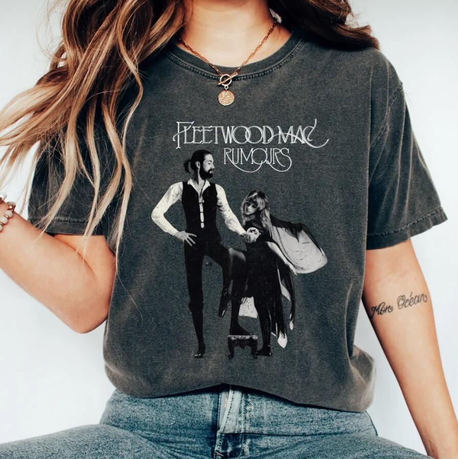 Fleetwood Mac Rumours Shirt, Vintage Fleetwood Mac Black Unisex Bootleg Tee Unisex T-Shirt XXXXL