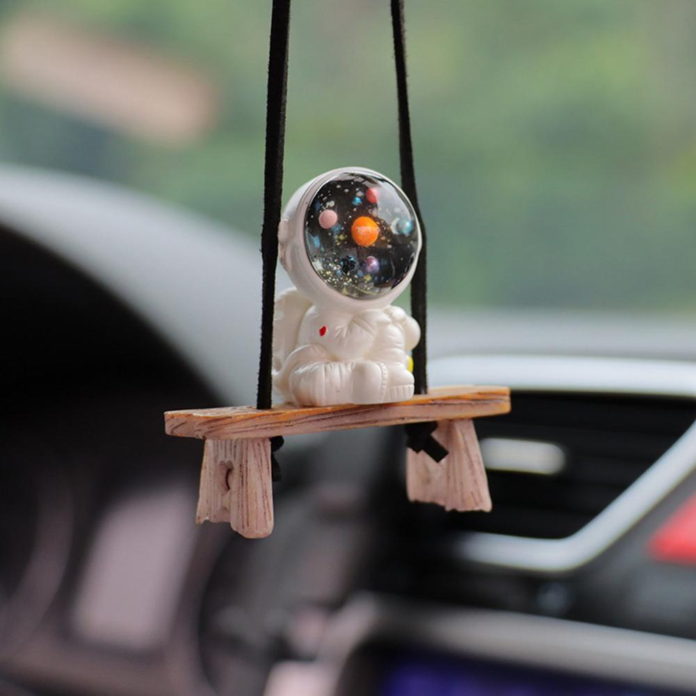 Gilrls Car Pendant Cute Astronaut Swing Auto Rearview Mirror Hanging Ornaments Interior Decoraction Spaceman Hanging Decoration