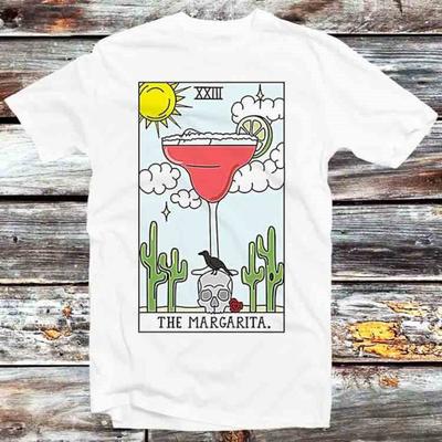 230 g/m², 100 % Baumwolle, Margarita Tarot Reading Future Card T-Shirt, Vintage, Retro, cooles Geschenk, Herren, Damen, Unisex, Cartoon, Anime, Top, T-Shirt B961
