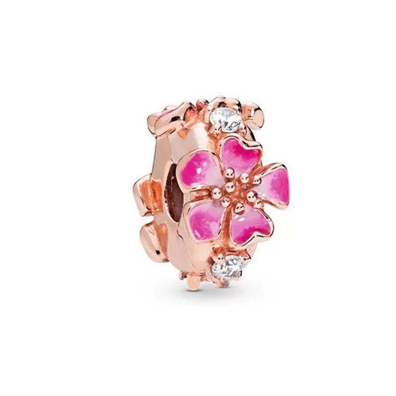 Charms Diy Women Jewelry Gift Sparkling Rose Gold Flowers & Hearts Family Tree Daisy Flower Beads Fit Original Bracelet