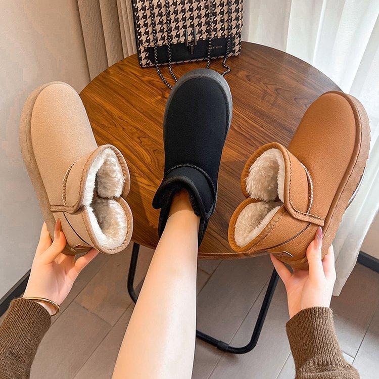 Women's Large Size Soft Sole Winter Warm Fur Snow Boots Padded Lined Ankle Boots Anti-slip Hiking Casual Sports Cotton Boots