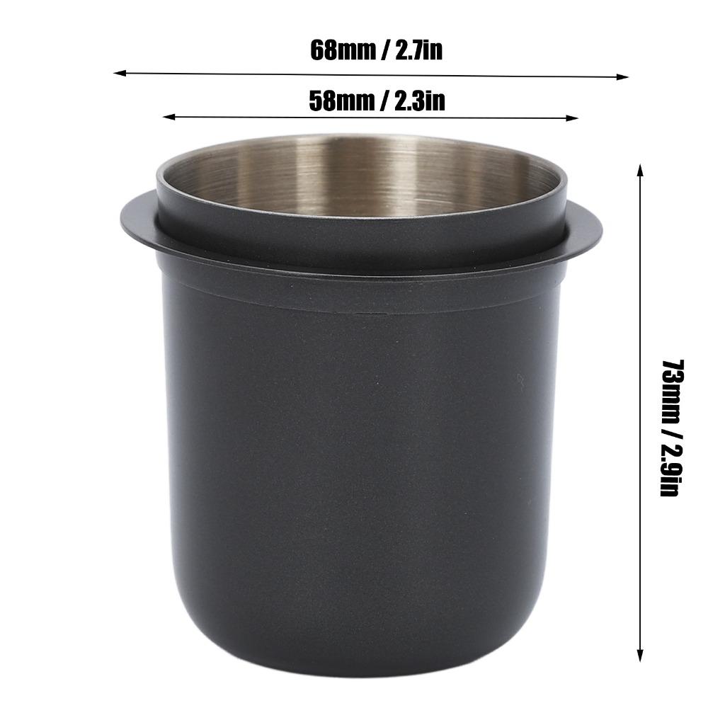Stainless Steel Dosing Cup Hands Free Design Universal Inverted Espresso Dosing Cup Black Gray 150ml Capacity 58mm Dosing Cup