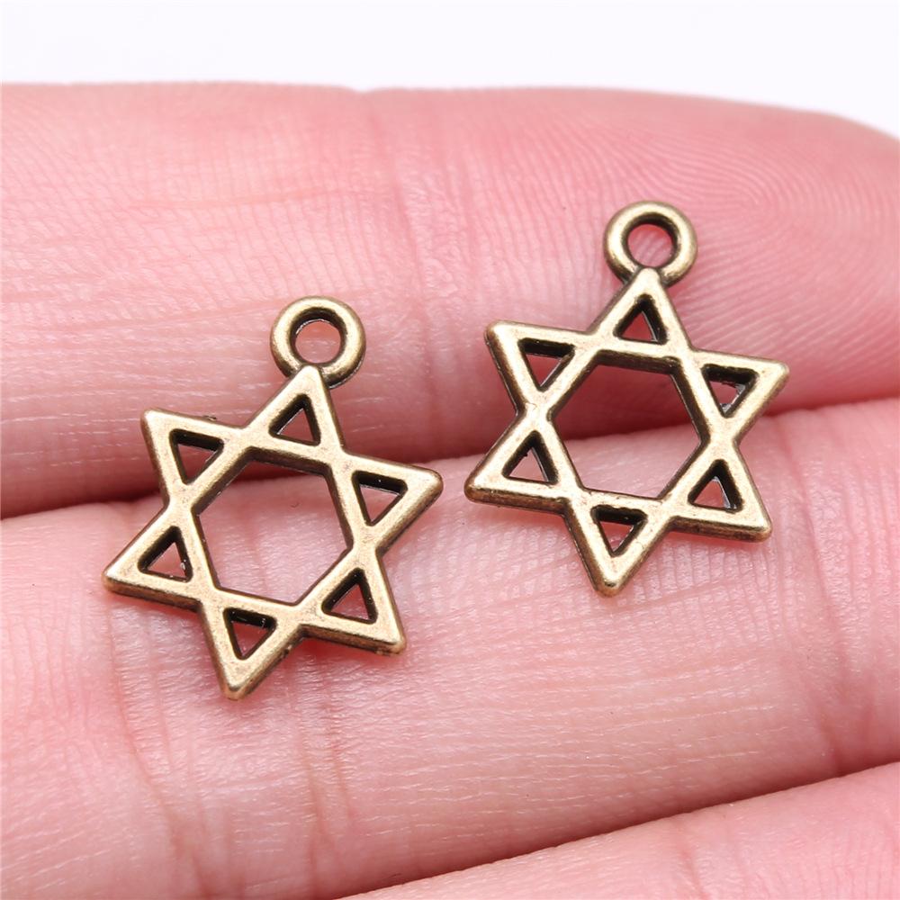 20pcs Hexagram Star Of David Charms Pendants For Bracelet Jewelry Making DIY Handmade Craft