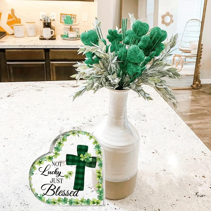 St. Patrick's Day Acrylic Sign, Not Lucky Just Blessed Gifts, Home Office Desktop Decoration, Sill Clover, Nurseries, Home Desk Living Room Acr