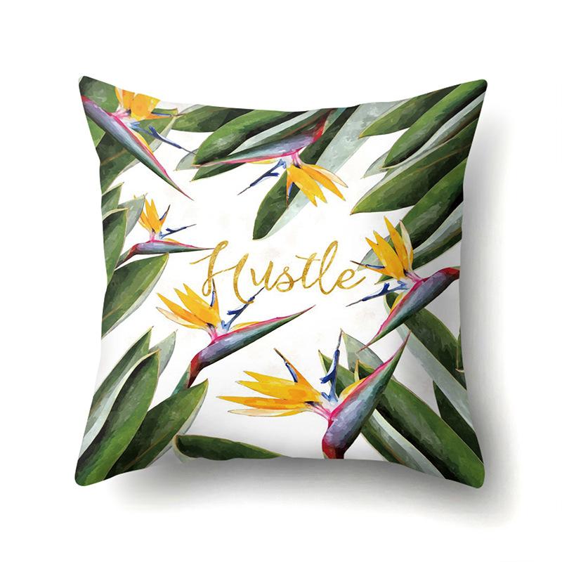 Polyester Pillowcase Plant Fresh Car Decoration Home Printed Pillowcase Sofa Cushion Cover