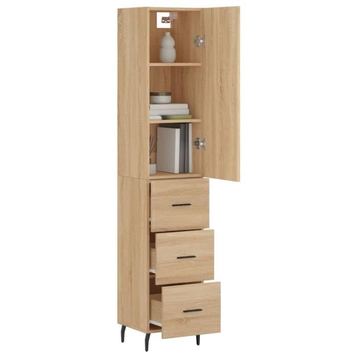 VidaXL Buffet haut Chêne sonoma 34,5x34x180 cm Bois d'ingénierie 3198868