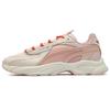 Rs-Connect Fabric Top Layer Cowhide Pu Comfortable Versatile Low-Top Casual Shoes Unisex Sneakers Off-White Pink 387934-01