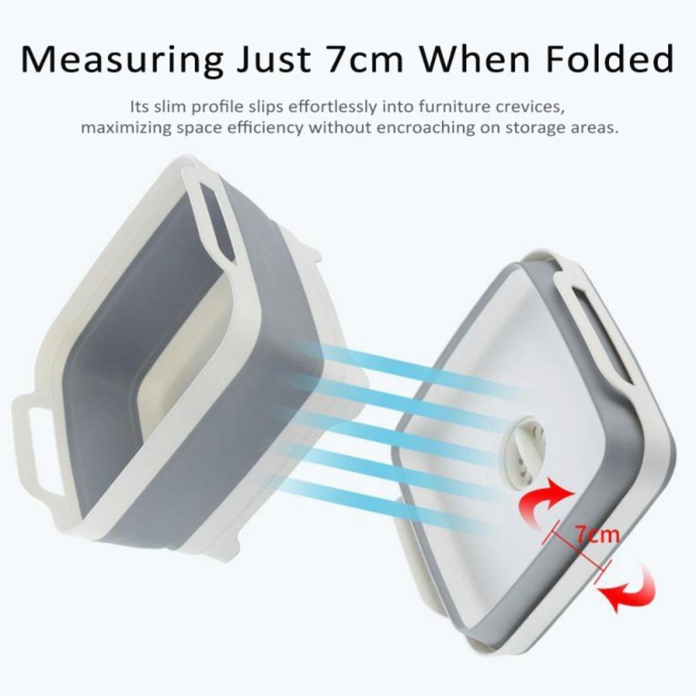 Portable Folding Basin Expandable Plastic Vegetable Washing Basin Thickened Folding Sink Tub Ice Bucket Fruit Washing Bucket