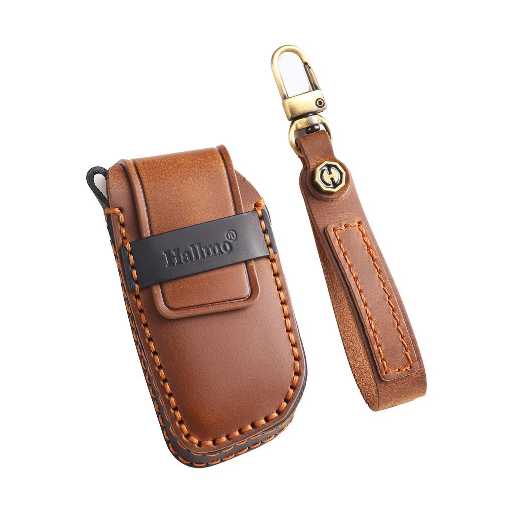 BMW Leather Key Cover - Premium Cowhide Shell for Men