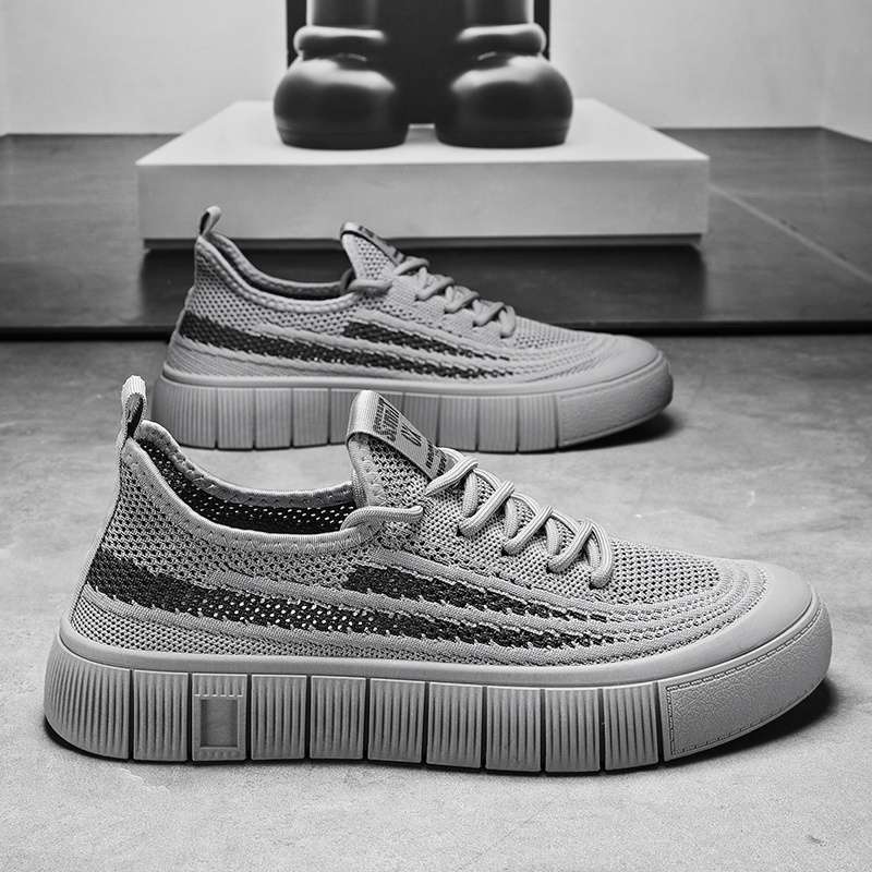 2025 Summer New Men's Thin Breathable Mesh Knitted Athletic Casual Sneakers Work Versatile