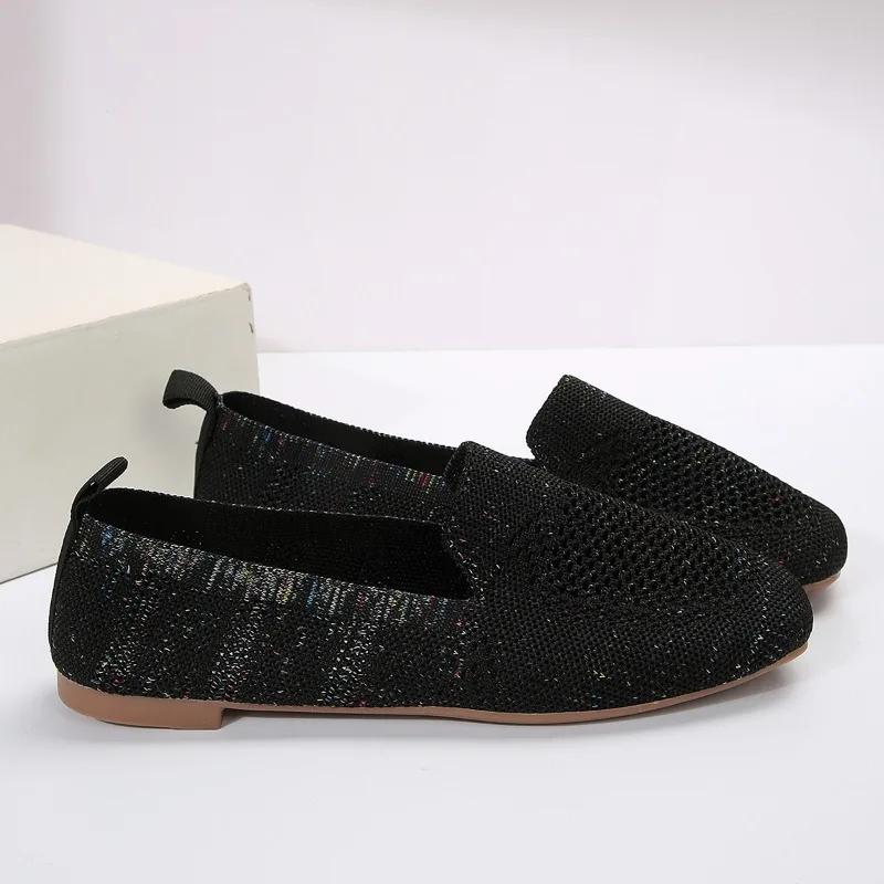 Trendy and Minimalist Single Shoes 2024 Summer Solid Color Flat Bottomed Anti Slip Mesh Breathable Casual Shoes Zapatos Mujer
