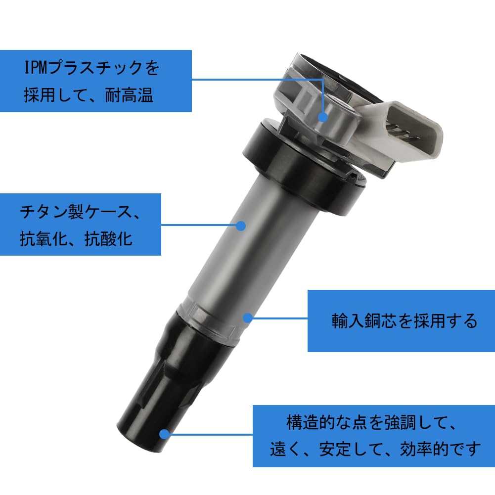 Daihatsu Direct Ignition Part Number for Move Move Latte Mira Gino Terios Kid Set of 3 Coil, 19070-97207, L150S, L550S, L650S, J111G, J131G, 4-Pin,