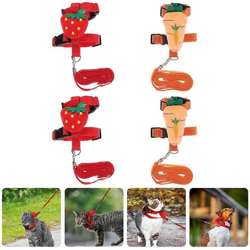 Gemischtes Farb-Kaninchen-Geschirr und Leinen-Set für Haustiere 8 Stück