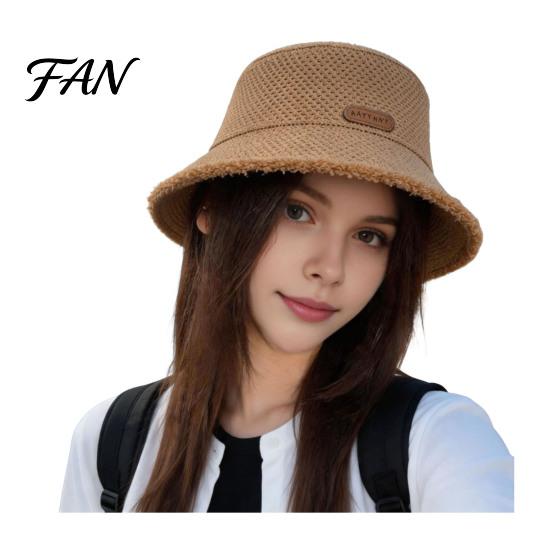 Comfortable Headwear for Most Sizes Knitted Sun Hat Women, Breathable Summer Hat, Wide Brim Bucket Soft Elastic Knit All Seasons Foldable UV