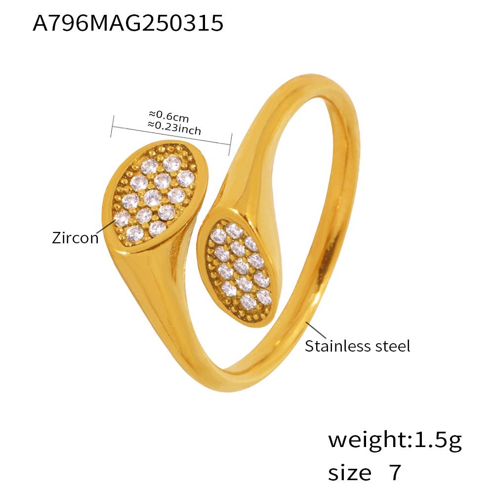 Qiong Yao Adjustable Gold-Plated Zircon Geometric Ring Size 7