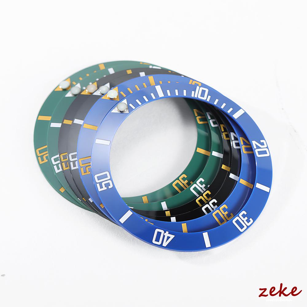 38mm Ceramic Alloy Watch Bezel Insert Ring Slope for Water Ghost Watch Case NH35 NH36 for GMT Diving Men Watch Part Accessories